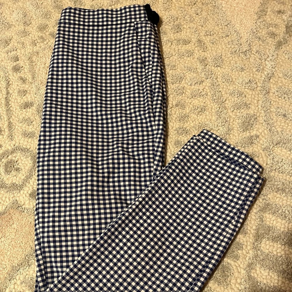 Zara Blue and White Gingham Pants